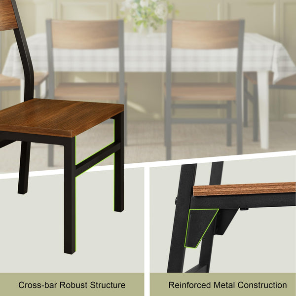 Modern Dining Chairs Set of 6 with Ergonomic Backrest, MDF Seat & Metal Legs