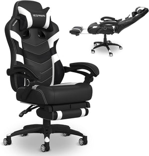 Ergonomic Gaming Chair with Footrest & Lumbar Support