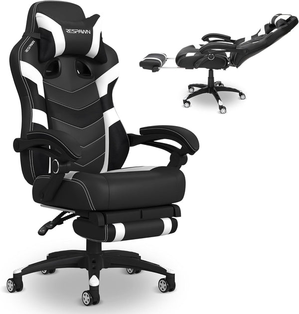 Ergonomic Gaming Chair with Footrest & Lumbar Support