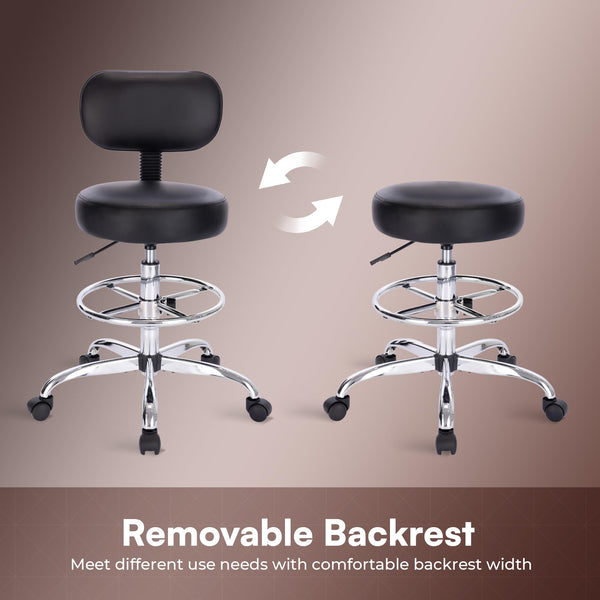 Adjustable Height Drafting Chair with Back & Footrest