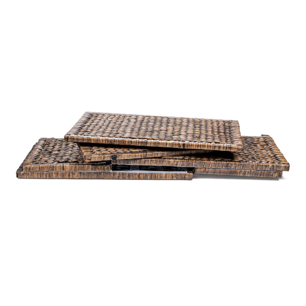 Handwoven Water Hyacinth Storage Trunk with Removable Lid