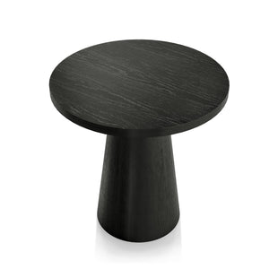 Round Pedestal End Table – Solid Rubberwood