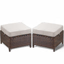 Outdoor Wicker Patio Ottoman Set - 2 Piece