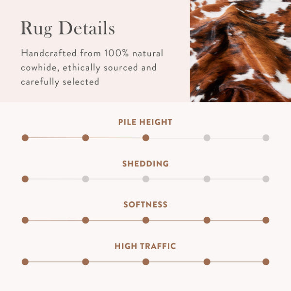 Genuine Cowhide Area Rug – 7 x 6 ft