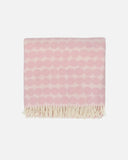 Räsymatto Boho Cotton Throw Blanket – Light Pink Floral, 51 x 71 Inch
