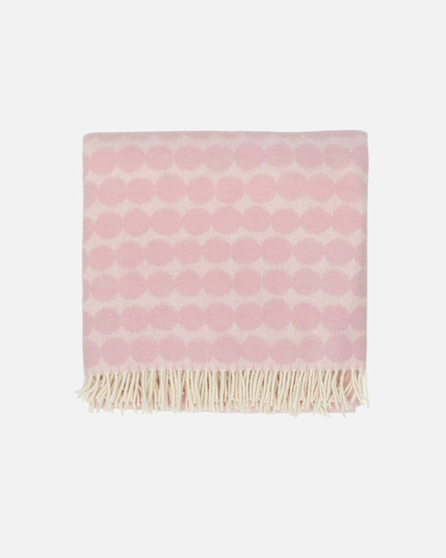 Räsymatto Boho Cotton Throw Blanket – Light Pink Floral, 51 x 71 Inch