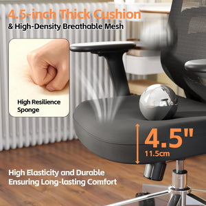 Ergonomic High Back Office Chair with 3D Lumbar Support