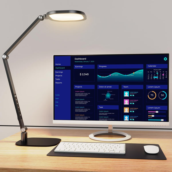 LED Swing Arm Desk Lamp with Dimmer & Timer
