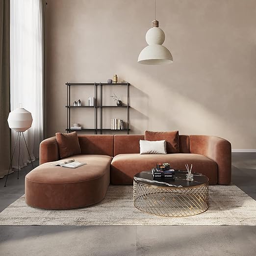 Modern Velvet Sofa Couch with Deep Seating