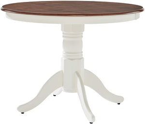 5-Piece Round Dining Table Set with 4 Chairs, Distressed White