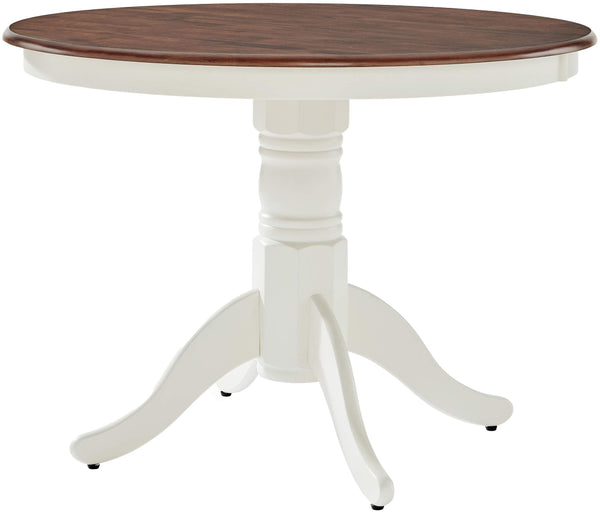 5-Piece Round Dining Table Set with 4 Chairs, Distressed White
