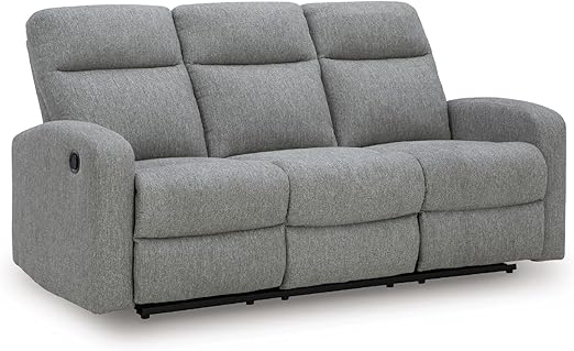 Manual Reclining Sofa – Polyester Upholstery, Pull Tab