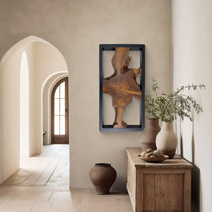 Teak Wood Wall Art Decor – Rustic Farmhouse Wooden Wall Hanging