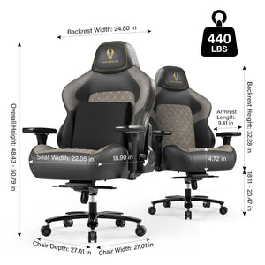 Big & Tall Gaming Chair 440LBS | High-Back Ergonomic PC & Office Chair