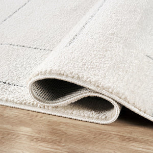 Cream Striped Area Rug – Oliver Collection