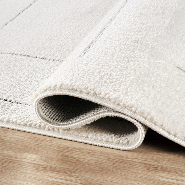 Cream Striped Area Rug – Oliver Collection