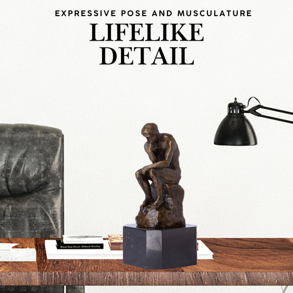 The Thinker Bronze Sculpture Figurine – Decorative Collectible Statue for Home & Office