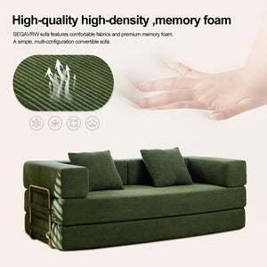 79" Convertible Sofa Bed – 5-in-1 Modular Futon Sleeper Couch