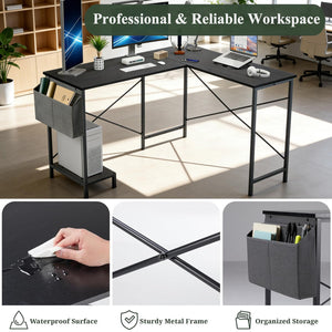 L-Shaped Desk 50 Inch – Reversible Corner Computer Desk with CPU Stand & Storage Bag