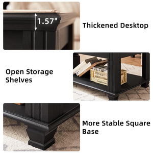 Coffee Table Set of 3 with Open Shelf