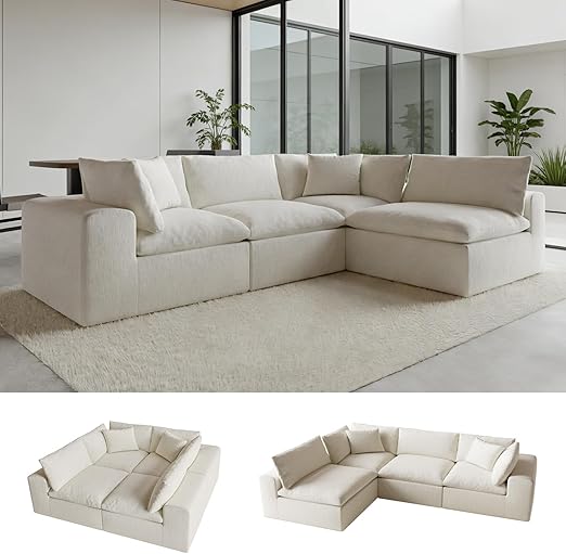 Modular L-Shaped Sectional Sofa with Chaise