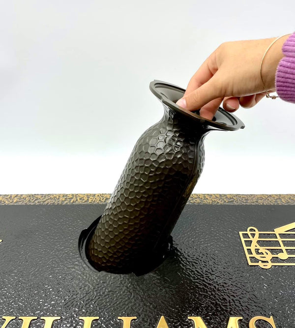 Cemetery Flower Vase with 4-Inch Locking Base