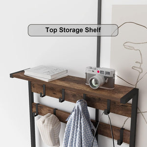 5-in-1 Hall Tree with Console Table & Shoe Rack