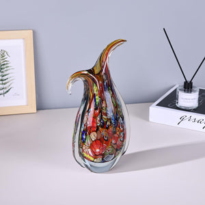 Hand Blown Glass Vase – Murano Style Ellipse Flower Vase