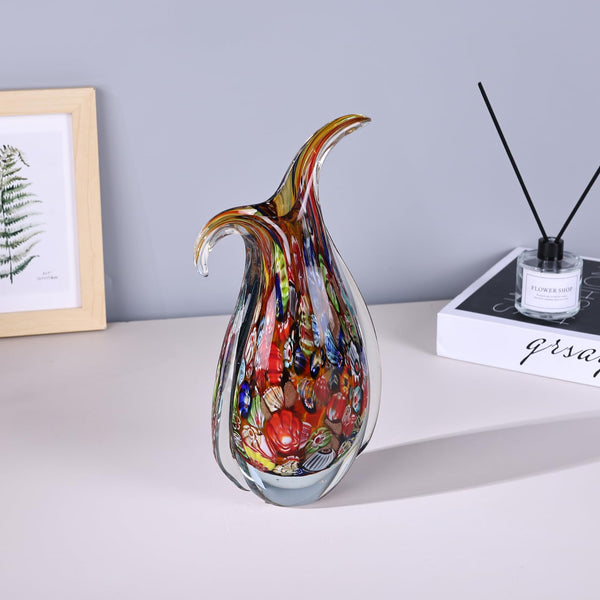 Hand Blown Glass Vase – Murano Style Ellipse Flower Vase