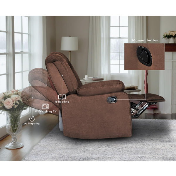 5-Seat L-Shaped Manual Reclining Sectional Sofa with Cup Holders