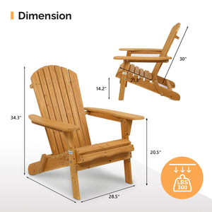 Folding Adirondack Chair – Solid Fir Wood, Outdoor