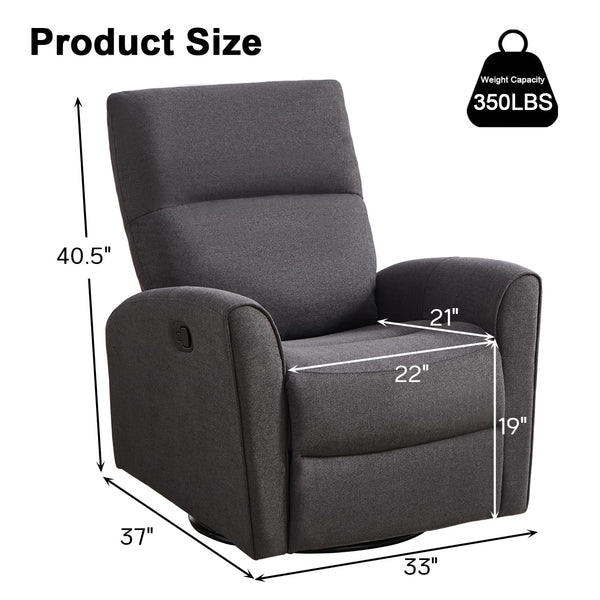 Swivel Rocker Recliner – Grey