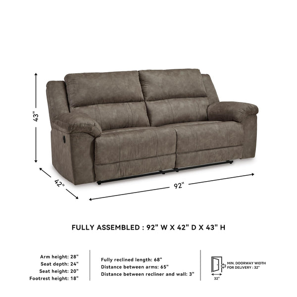 Grey Faux Leather Reclining Sofa