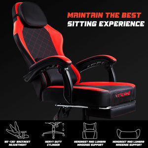 Ergonomic Gaming Chair with Lumbar Support & Headrest