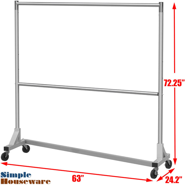 Z-Base Double Rod Garment Rack