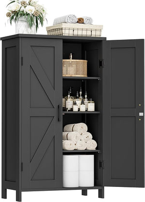 Farmhouse Storage Cabinet with Barn Doors and Adjustable Shelves