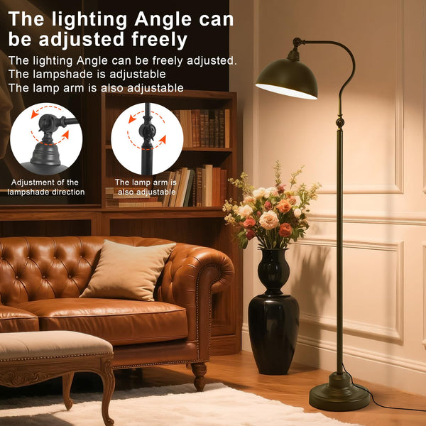 Adjustable LED Reading Floor Lamp with Remote and Bluetooth Dimming