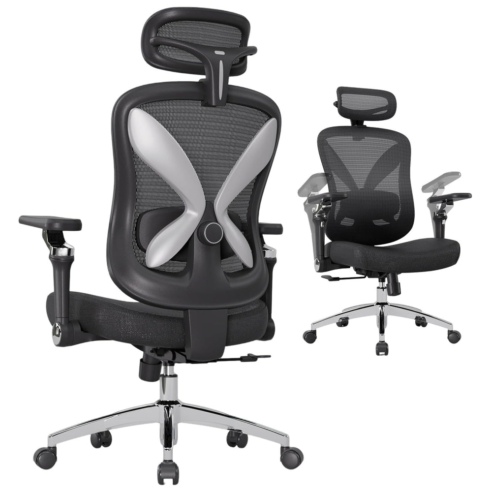 Ergonomic High-Back Mesh Office Chair with 5D Flip-Up Armrests
