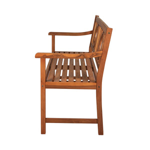 Acacia Wood Outdoor Garden Bench, 3-Seat Circle-Back, 51.2"