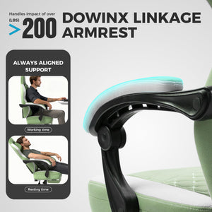 Ergonomic Gaming Chair with Pocket Spring Cushion & Footrest