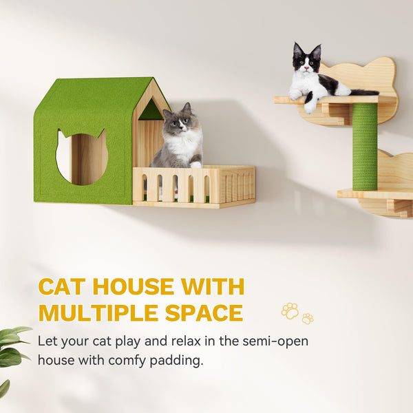 Cat Wall Shelves Floor to Ceiling Tower with Scratching Posts