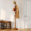 Solid Wood Freestanding Coat Rack with 8 Hooks
