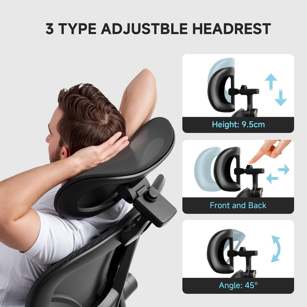 Ergonomic Office Chair 330LBS with Lumbar Support & Flip-Up Armrests