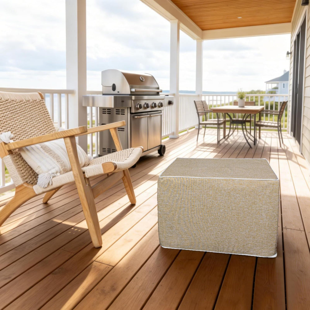 Outdoor Square Foam Ottoman Pouf Footrest 20x20x14
