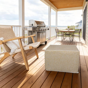 Outdoor Square Foam Ottoman Pouf Footrest 20x20x14