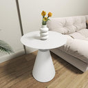 Round Aluminum Outdoor Side Table with Pedestal Base