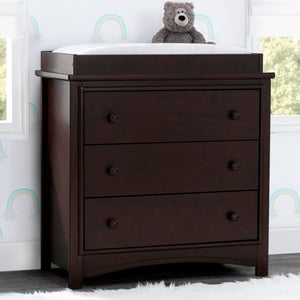 3-Drawer Dresser with Changing Top and Interlocking Drawers