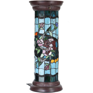 Rose Flower Tiffany Stained Glass Floor Lamp, 26"