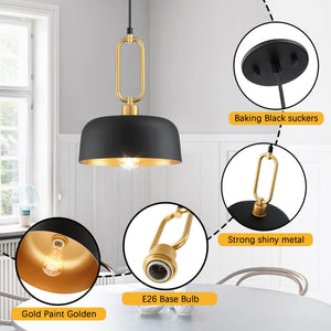 Industrial Black Pendant Light Fixture – 3 Pack