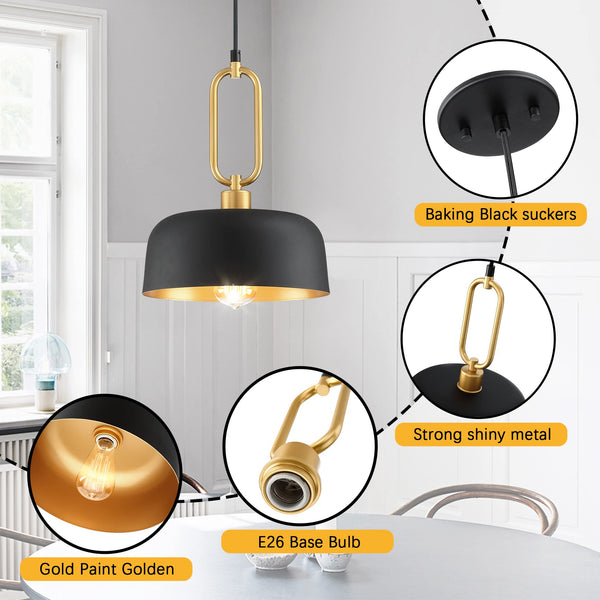 Industrial Black Pendant Light Fixture – 3 Pack